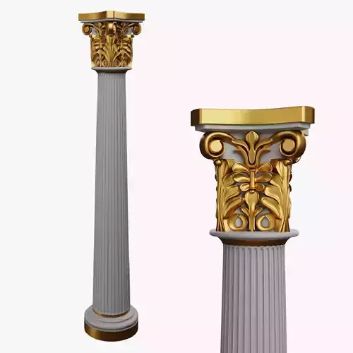 3d Ionic column capital