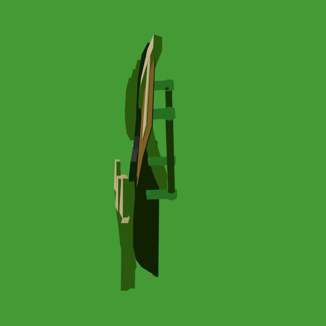 Stylized low-poly sword and shield ready for games Low-poly 3D model_3