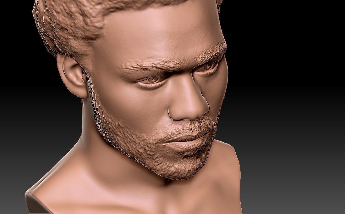 Childish Gambino Donald Glover bust for 3D printing 3D print model_24