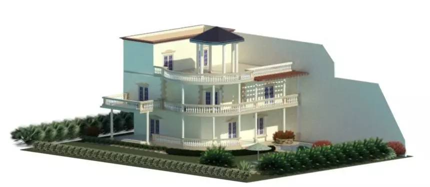Two floors Villa 3D print model_0