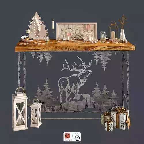 Christmas decorative set 3D model