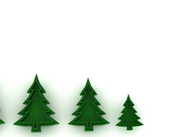 cutter five christmas trees 3D print model_1