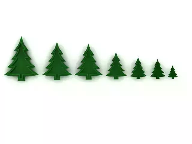 cutter five christmas trees 3D print model