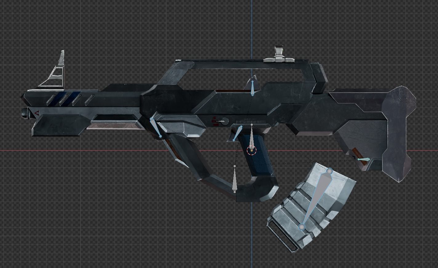 Bullpup Rifle Low-poly 3D model_5