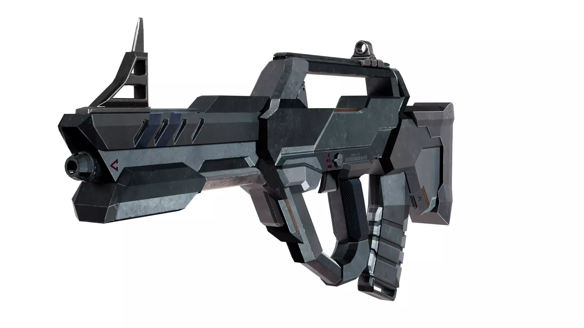 Bullpup Rifle Low-poly 3D model_0