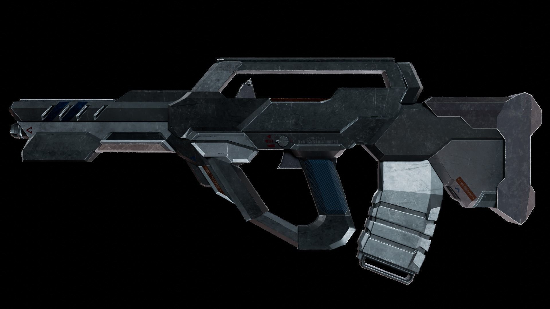 Bullpup Rifle Low-poly 3D model_2