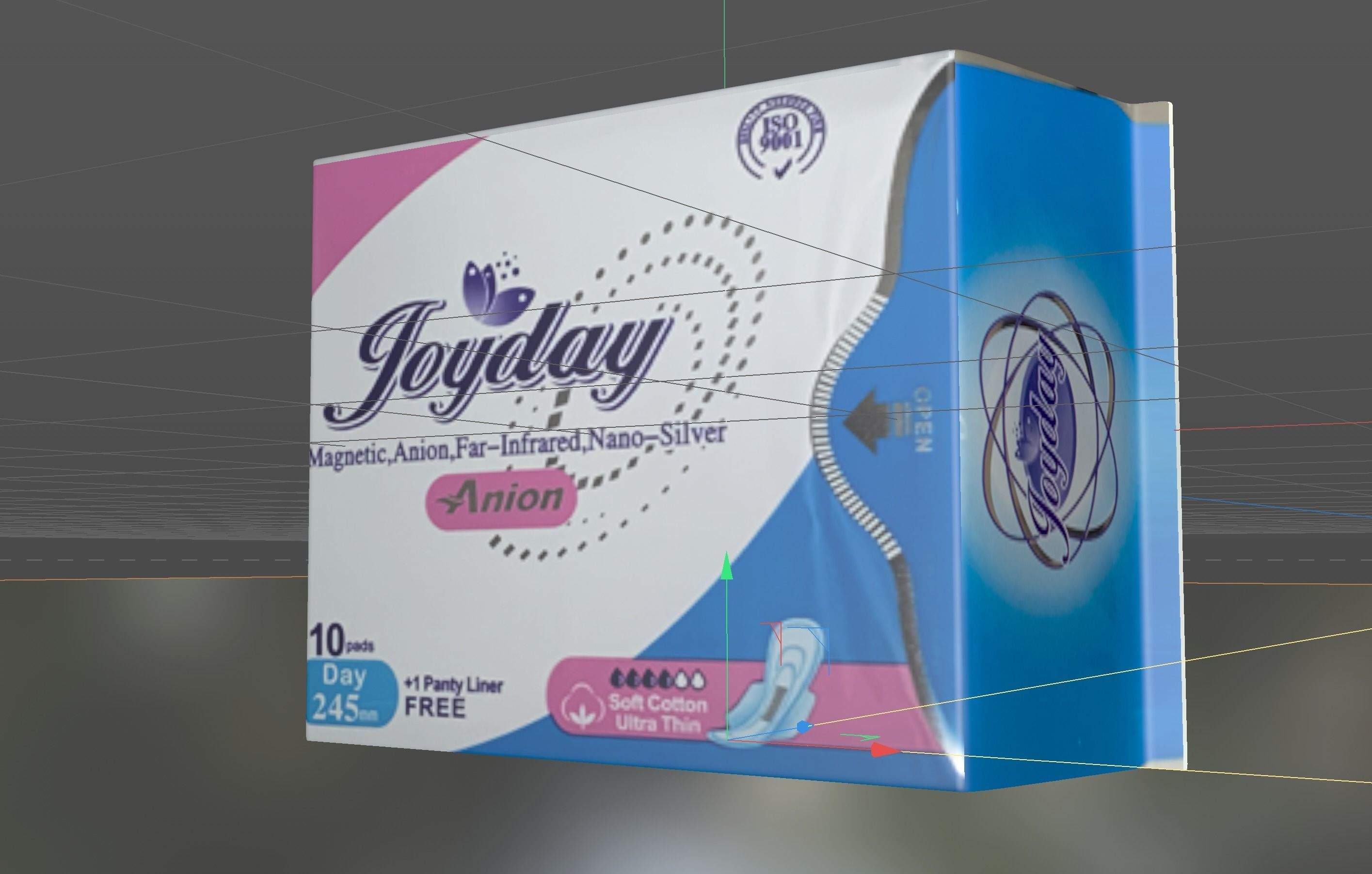 JOY DAY SANITARY PAD BLUE 3D model_2