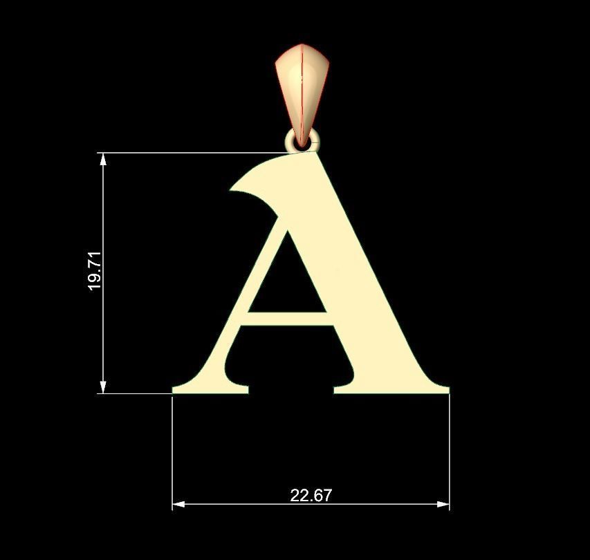 Initial Letters Pendant Amboqia Boriango A 3D print model_5