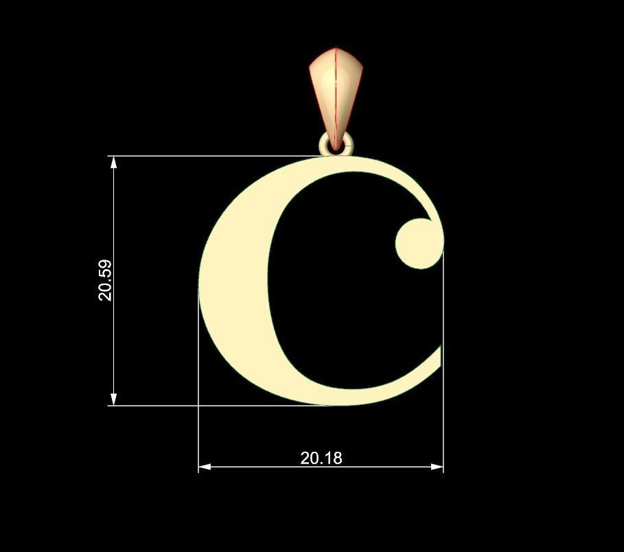 Initial Letters Pendant Amboqia Boriango C 3D print model_5