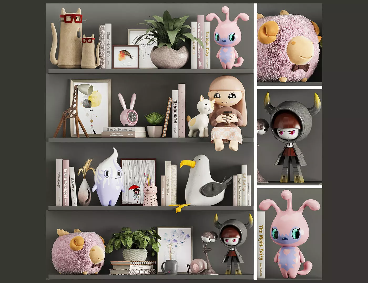 decor set for girls 3D model_0