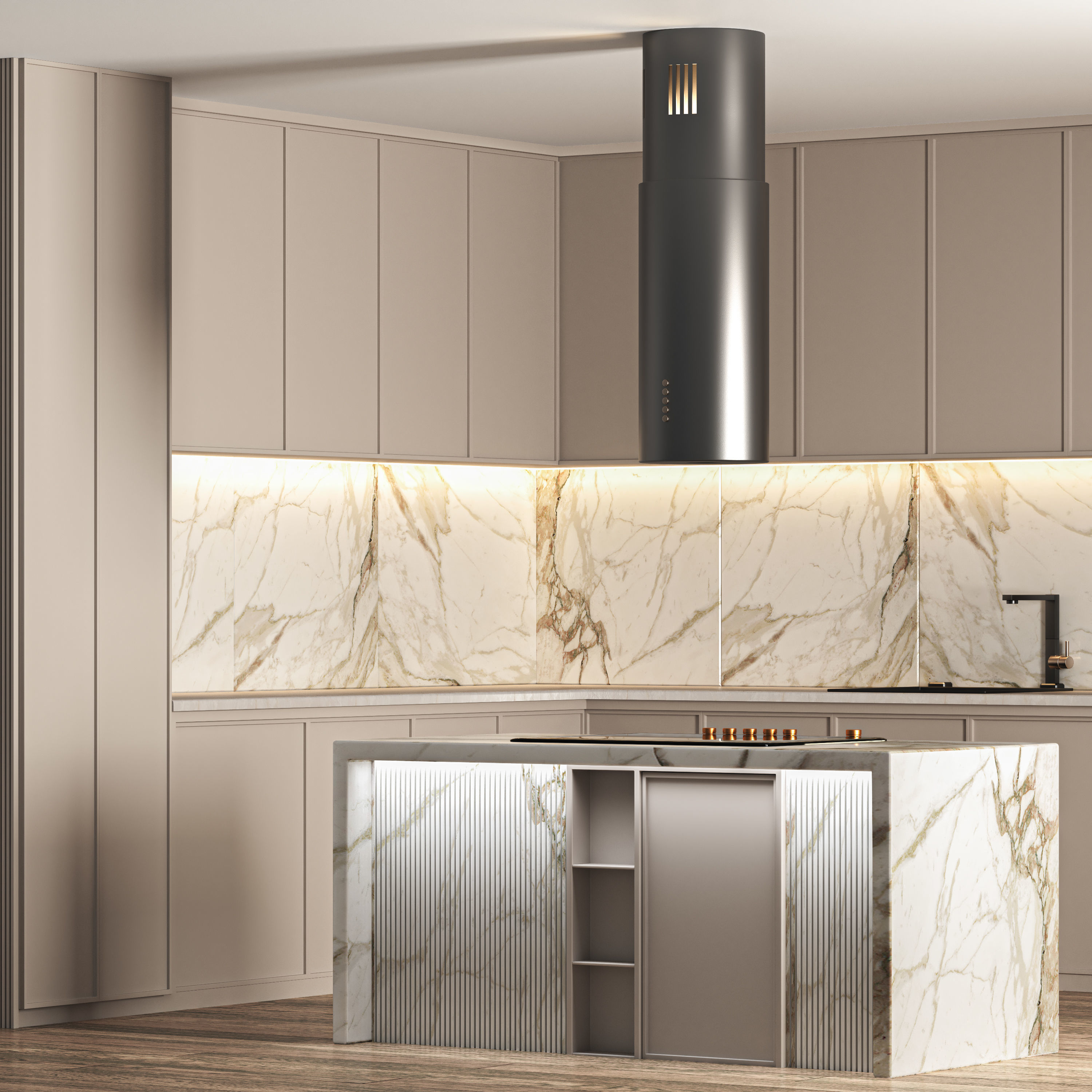 Kitchen modern 01 3D model_1