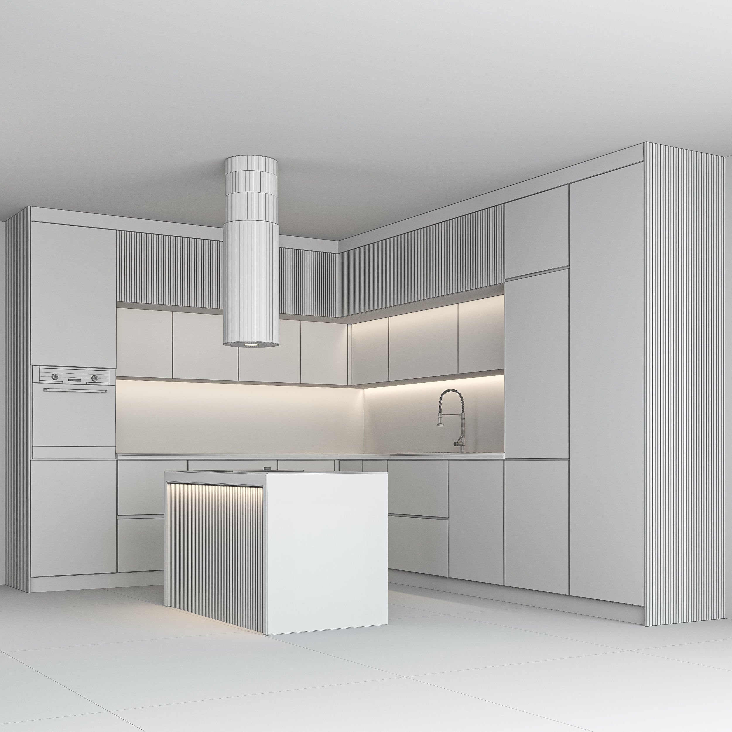 Kitchen modern 02 3D model_5