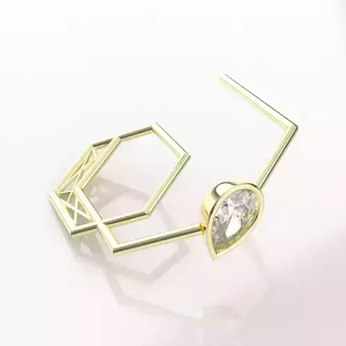 Nar101 hexagonal ring with diamond in center