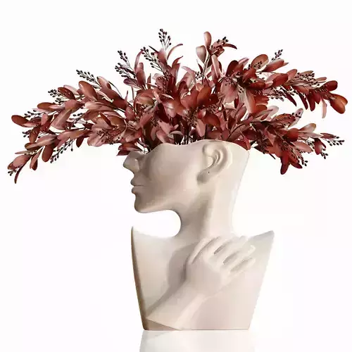 Human Face Art Vase