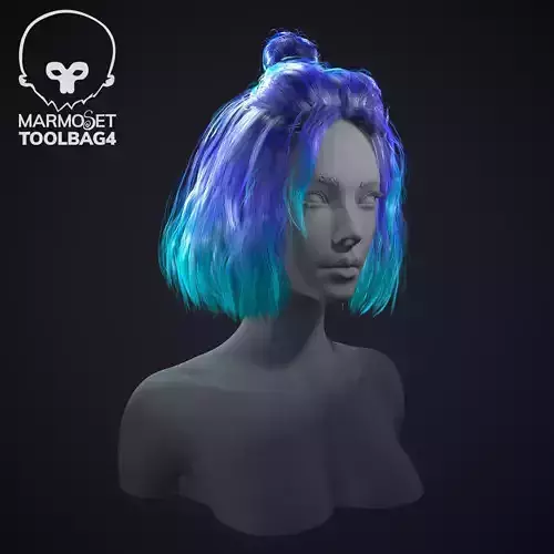 Hairstyle bob Hair-cards Low-poly 3D model