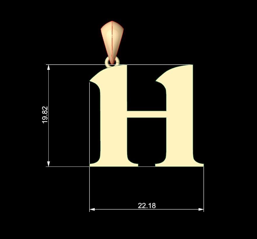 Initial Letters Pendant Amboqia Boriango H 3D print model_5