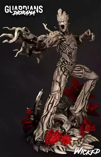 Wicked Marvel Groot Sculpture Tested and ready for 3d printing 3D print model