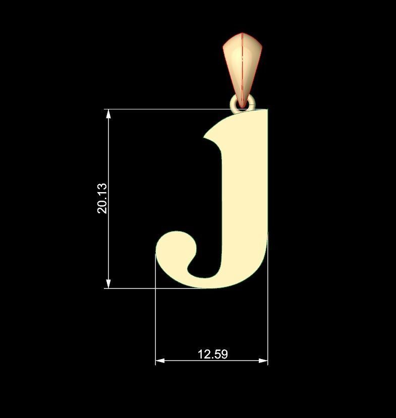 Initial Letters Pendant Amboqia Boriango J 3D print model_5