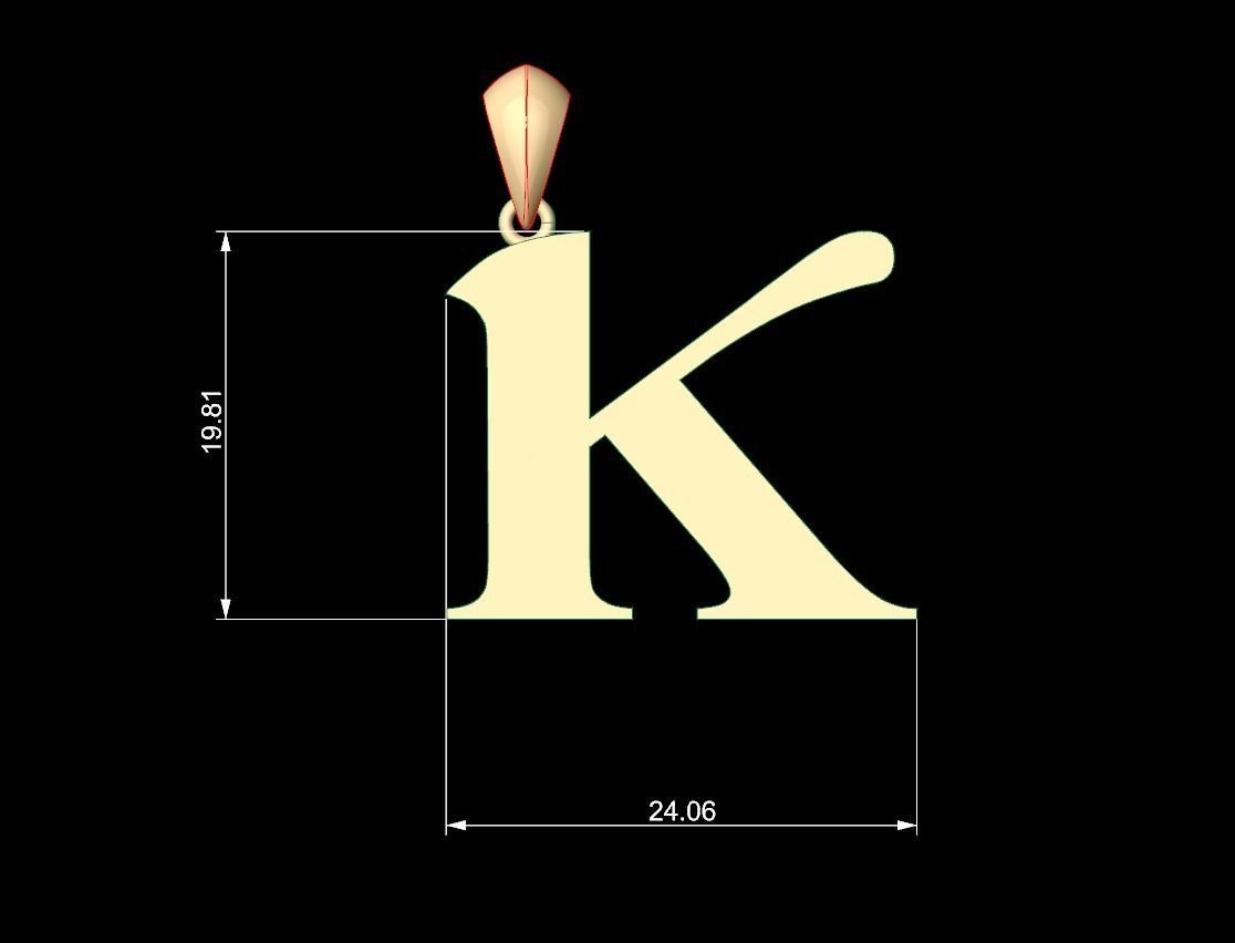 Initial Letters Pendant Amboqia Boriango K 3D print model_5