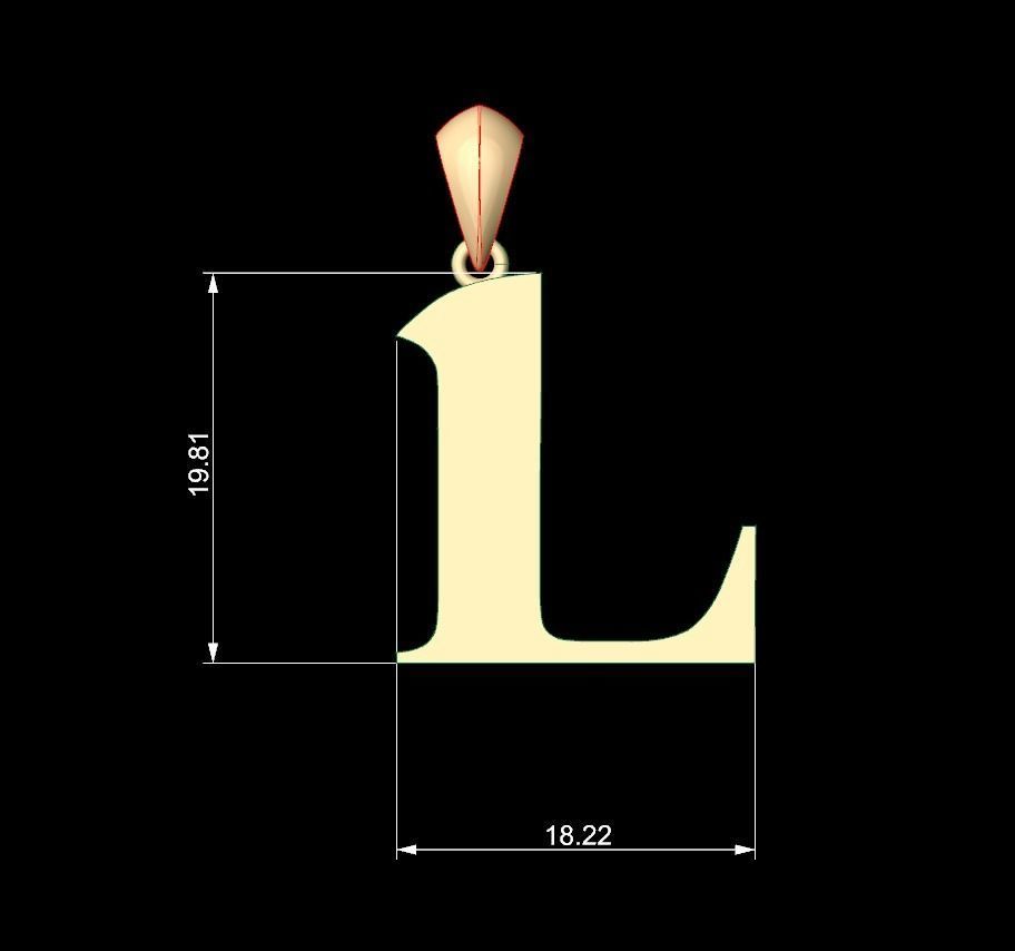 Initial Letters Pendant Amboqia Boriango L 3D print model_5