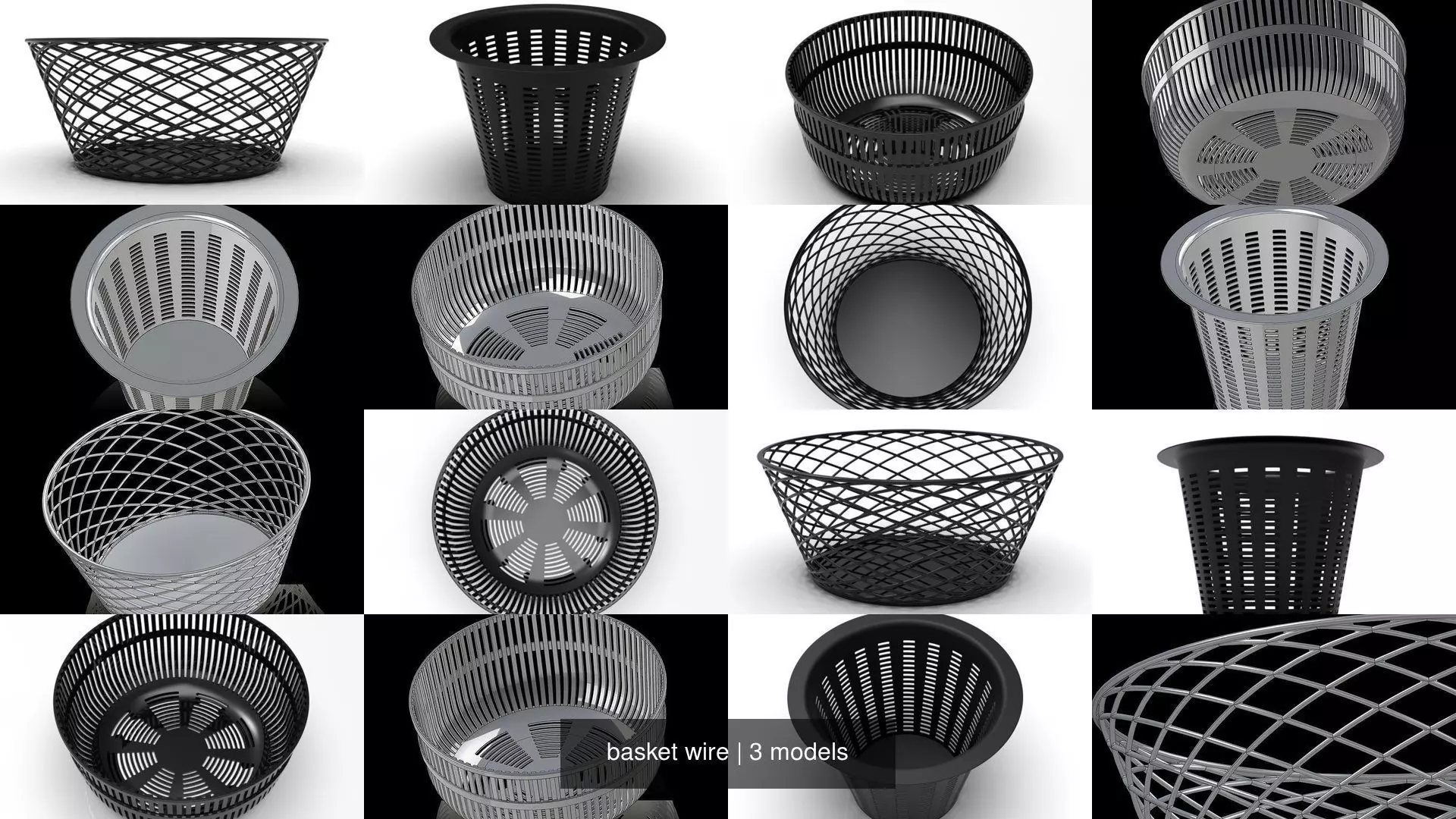 basket wire 3D Model Collection_0