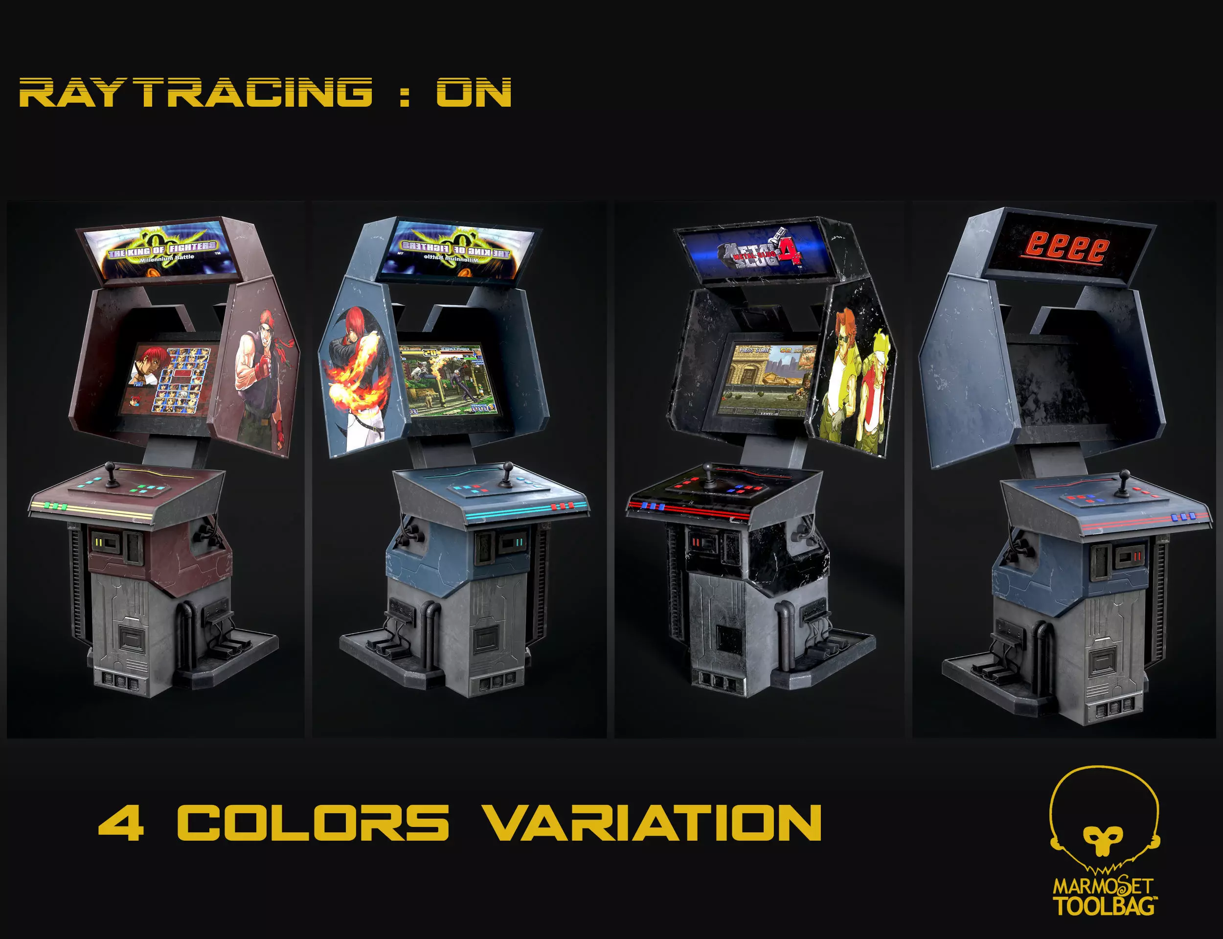 Arcade GAme Machine Cyberpunk Optimized FOr games  Low-poly 3D model_0