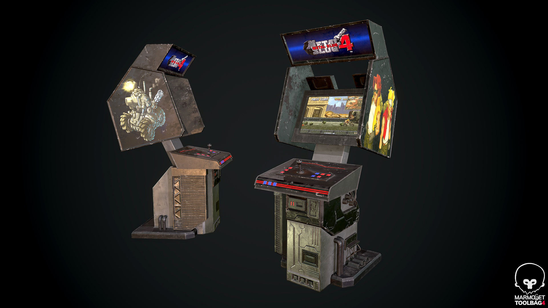 Arcade GAme Machine Cyberpunk Optimized FOr games  Low-poly 3D model_11