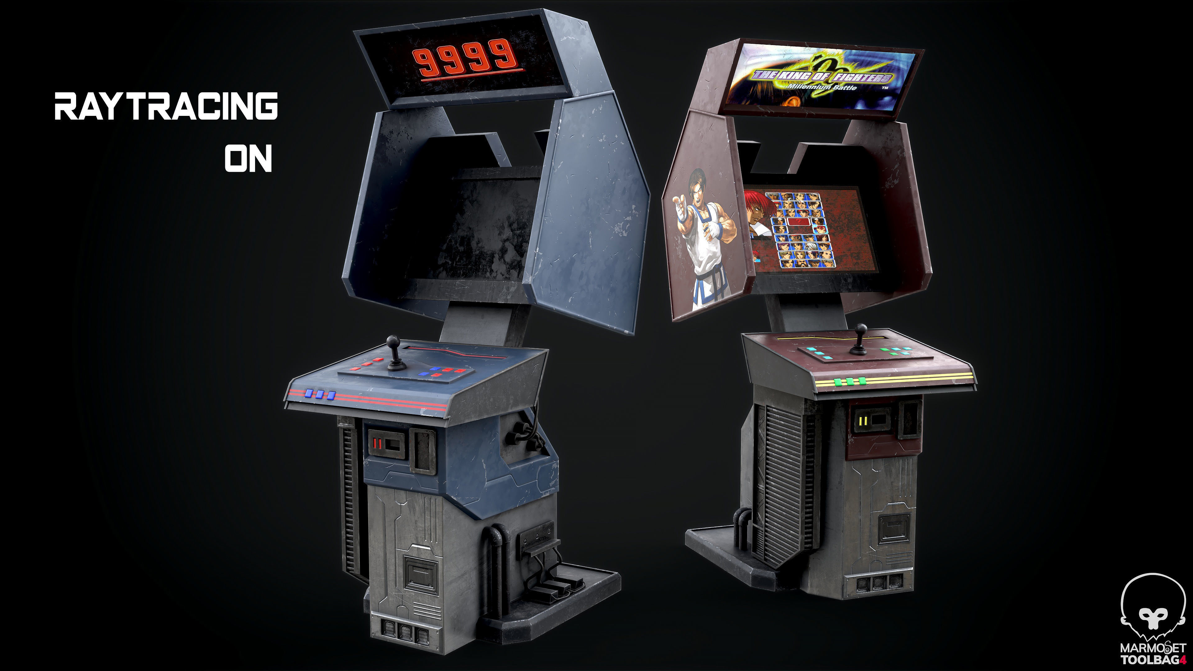 Arcade GAme Machine Cyberpunk Optimized FOr games  Low-poly 3D model_8