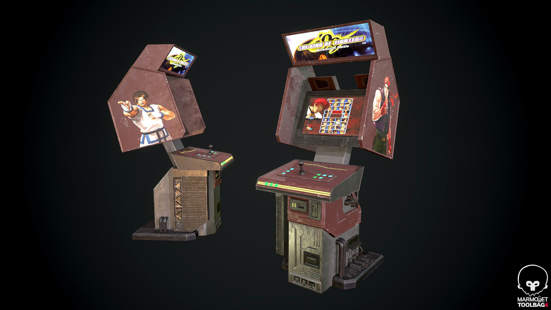 Arcade GAme Machine Cyberpunk Optimized FOr games  Low-poly 3D model_10