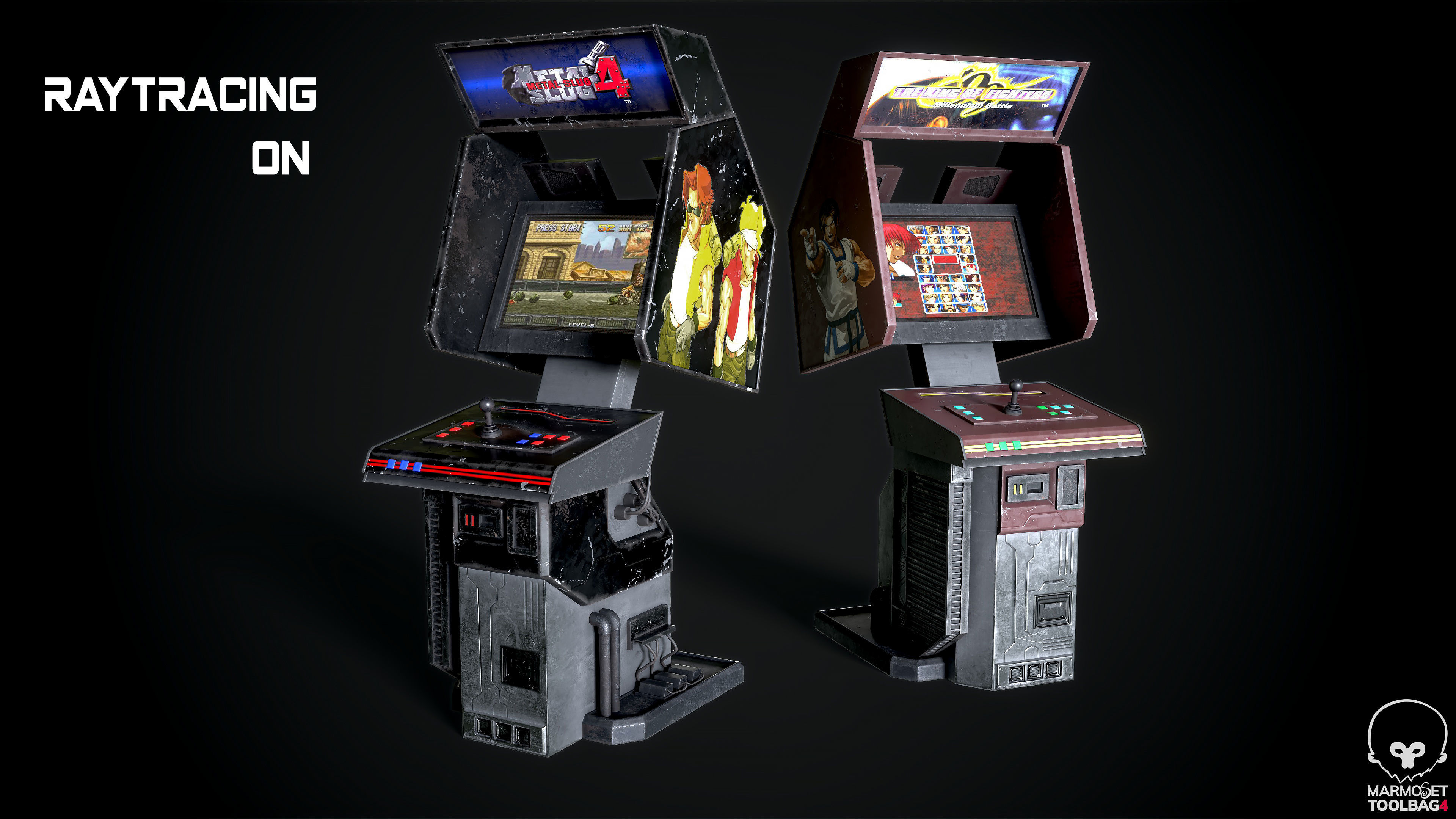 Arcade GAme Machine Cyberpunk Optimized FOr games  Low-poly 3D model_7