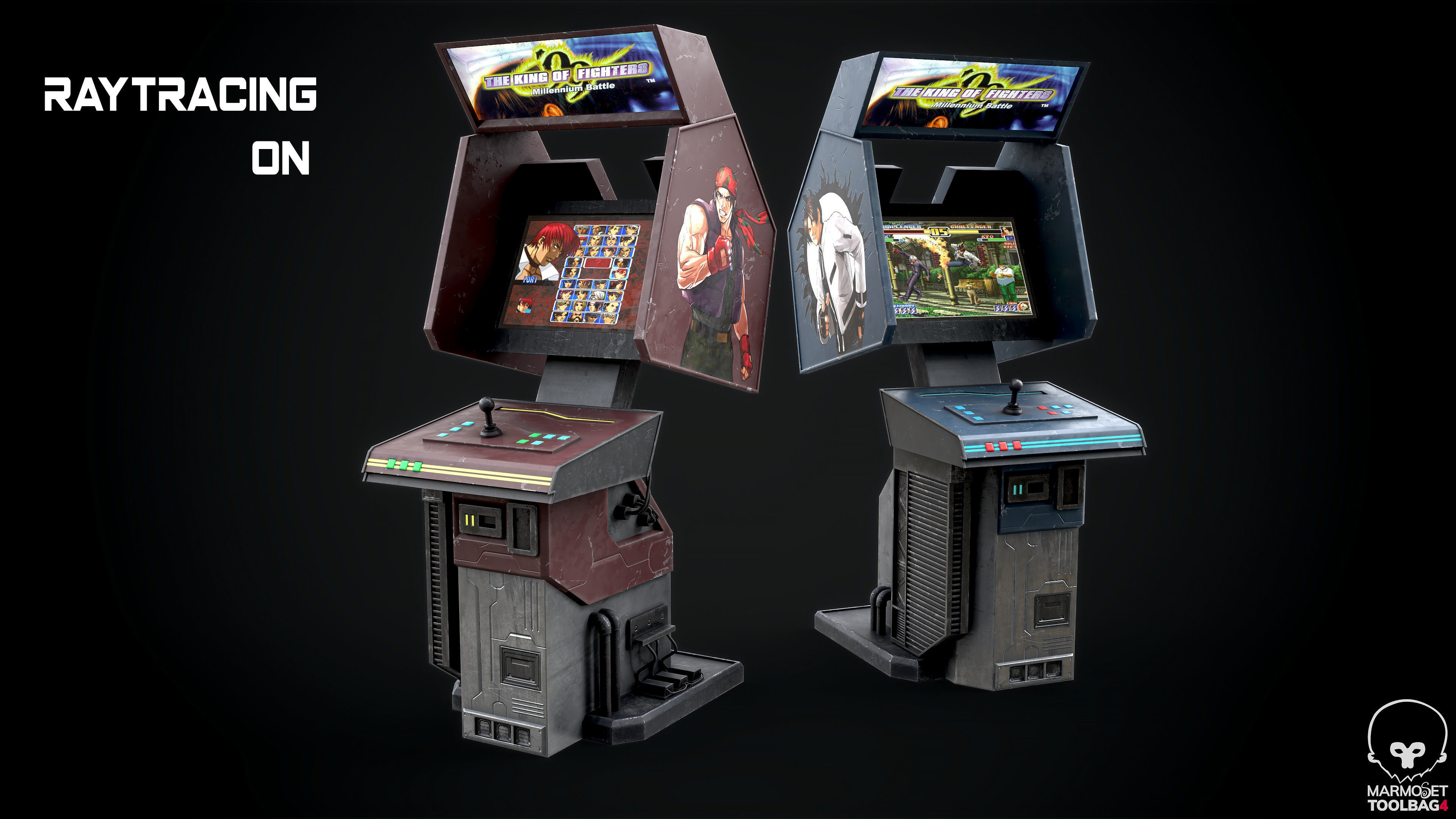 Arcade GAme Machine Cyberpunk Optimized FOr games  Low-poly 3D model_5