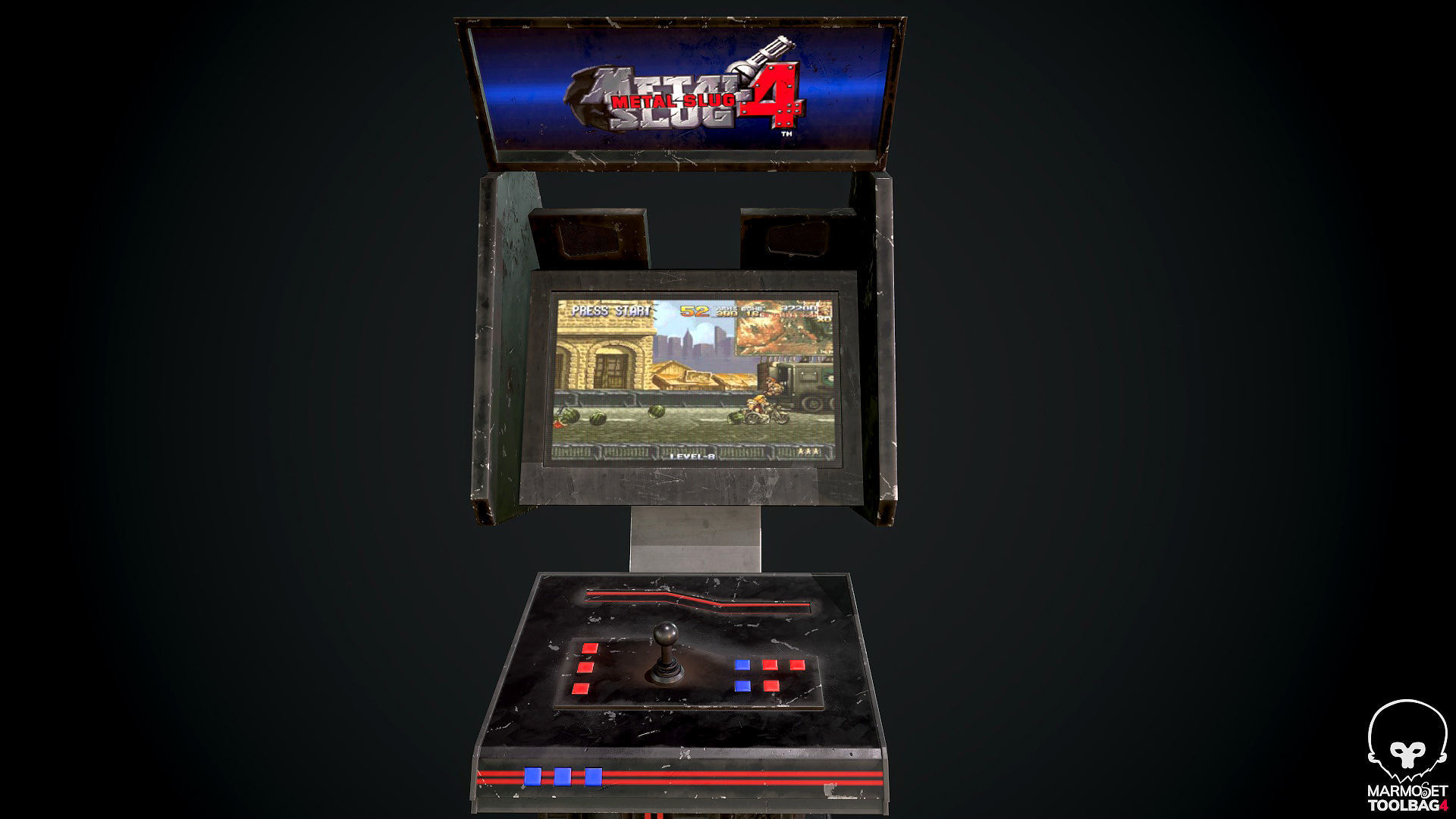 Arcade GAme Machine Cyberpunk Optimized FOr games  Low-poly 3D model_21