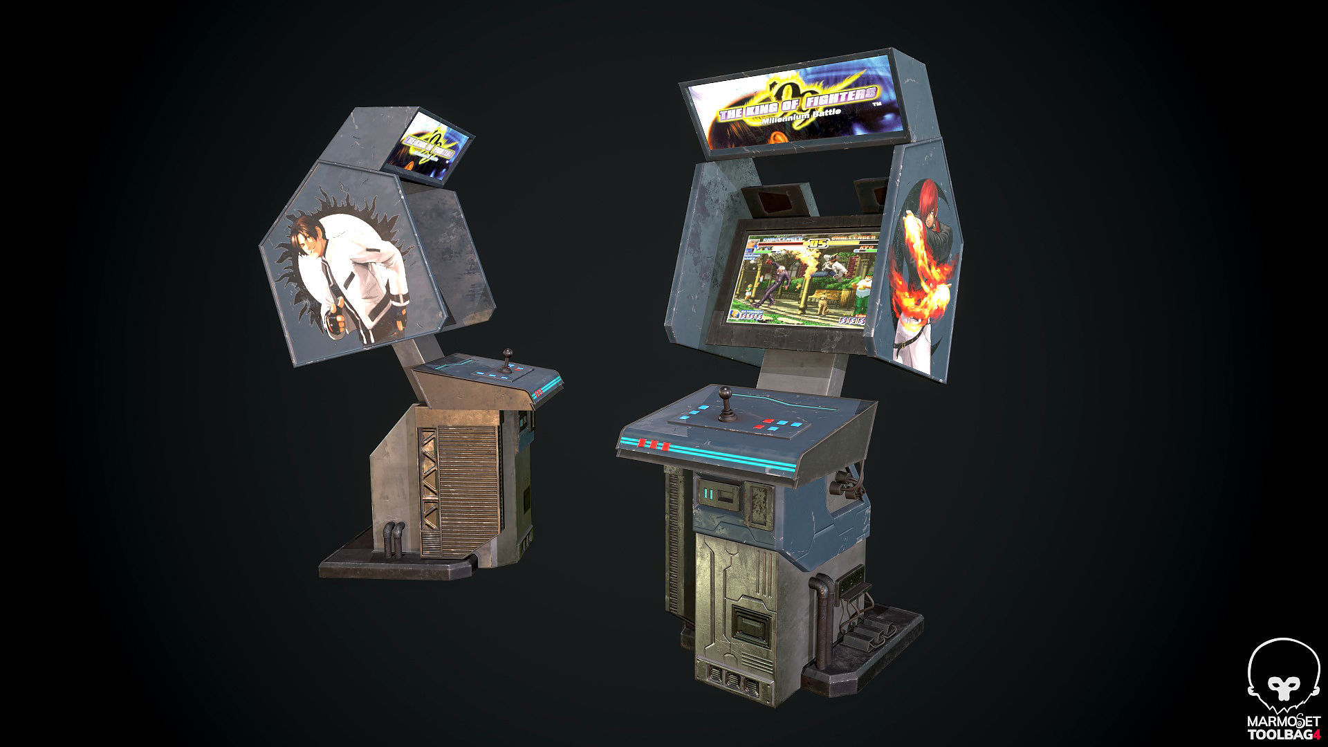 Arcade GAme Machine Cyberpunk Optimized FOr games  Low-poly 3D model_9