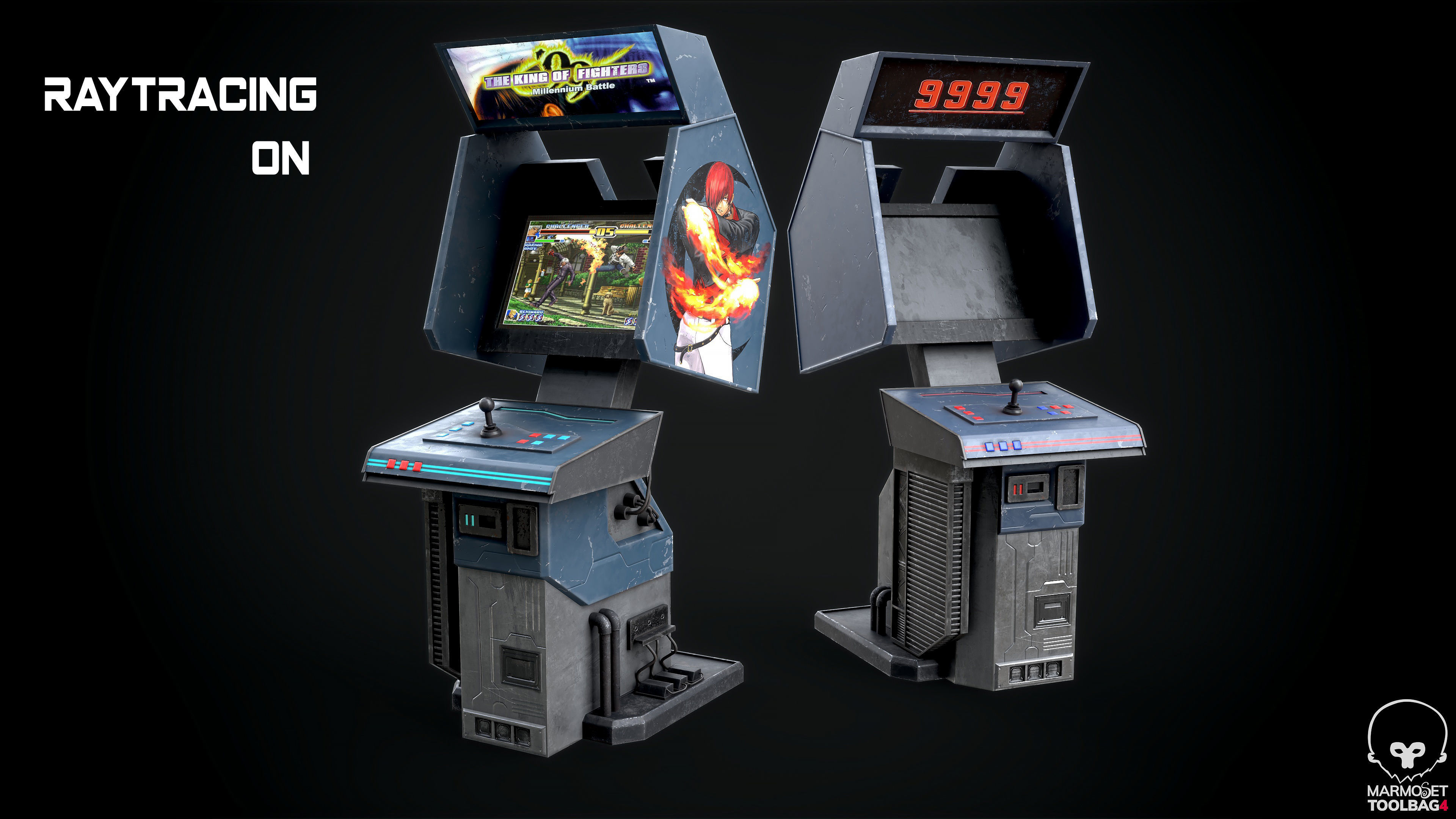 Arcade GAme Machine Cyberpunk Optimized FOr games  Low-poly 3D model_6