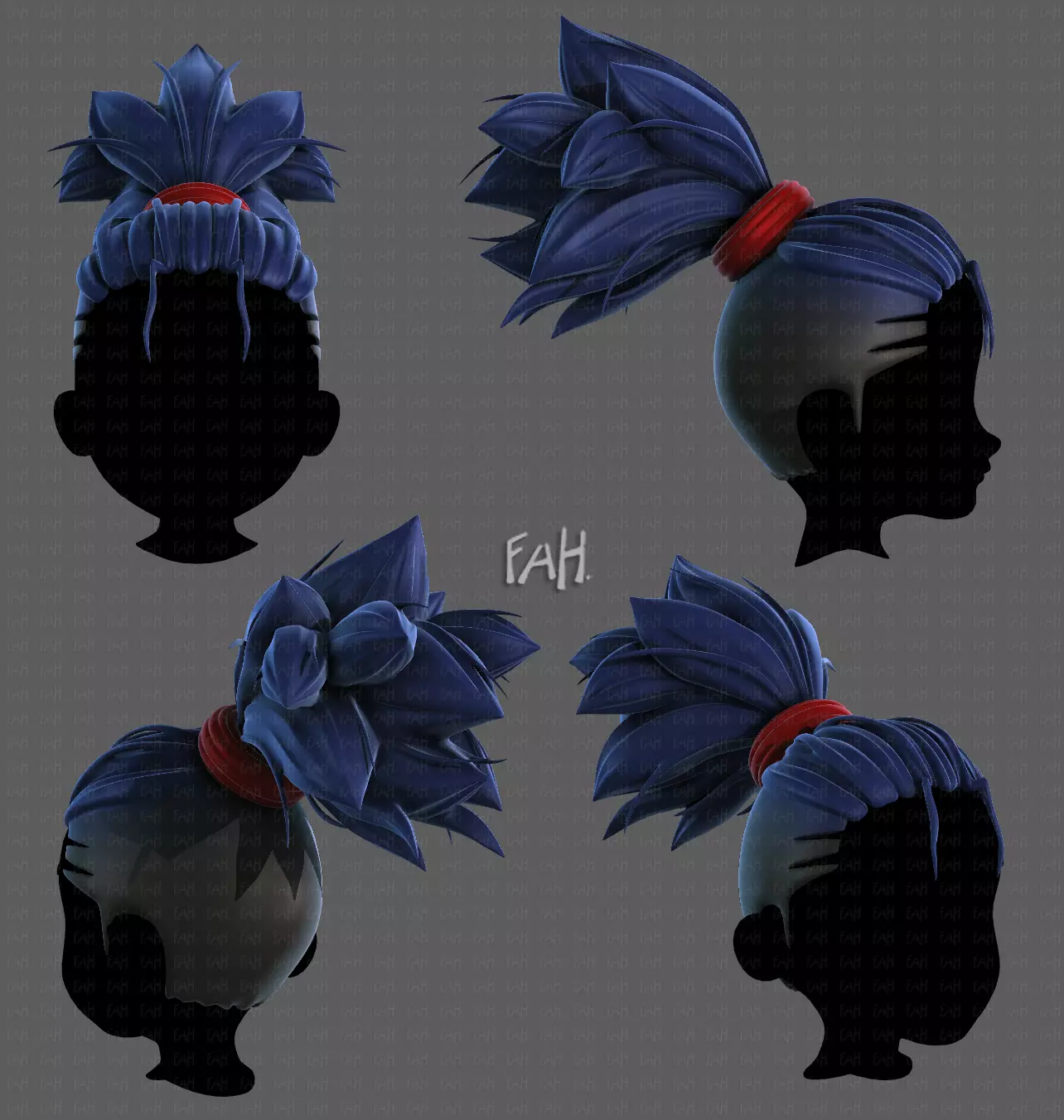 3D Hair style for boy V79 Low-poly 3D model