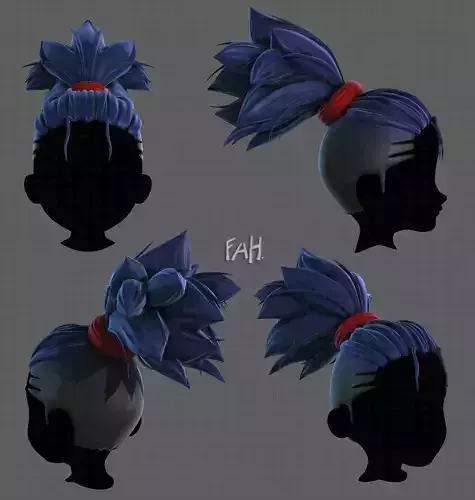 3D Hair style for boy V79 Low-poly 3D model