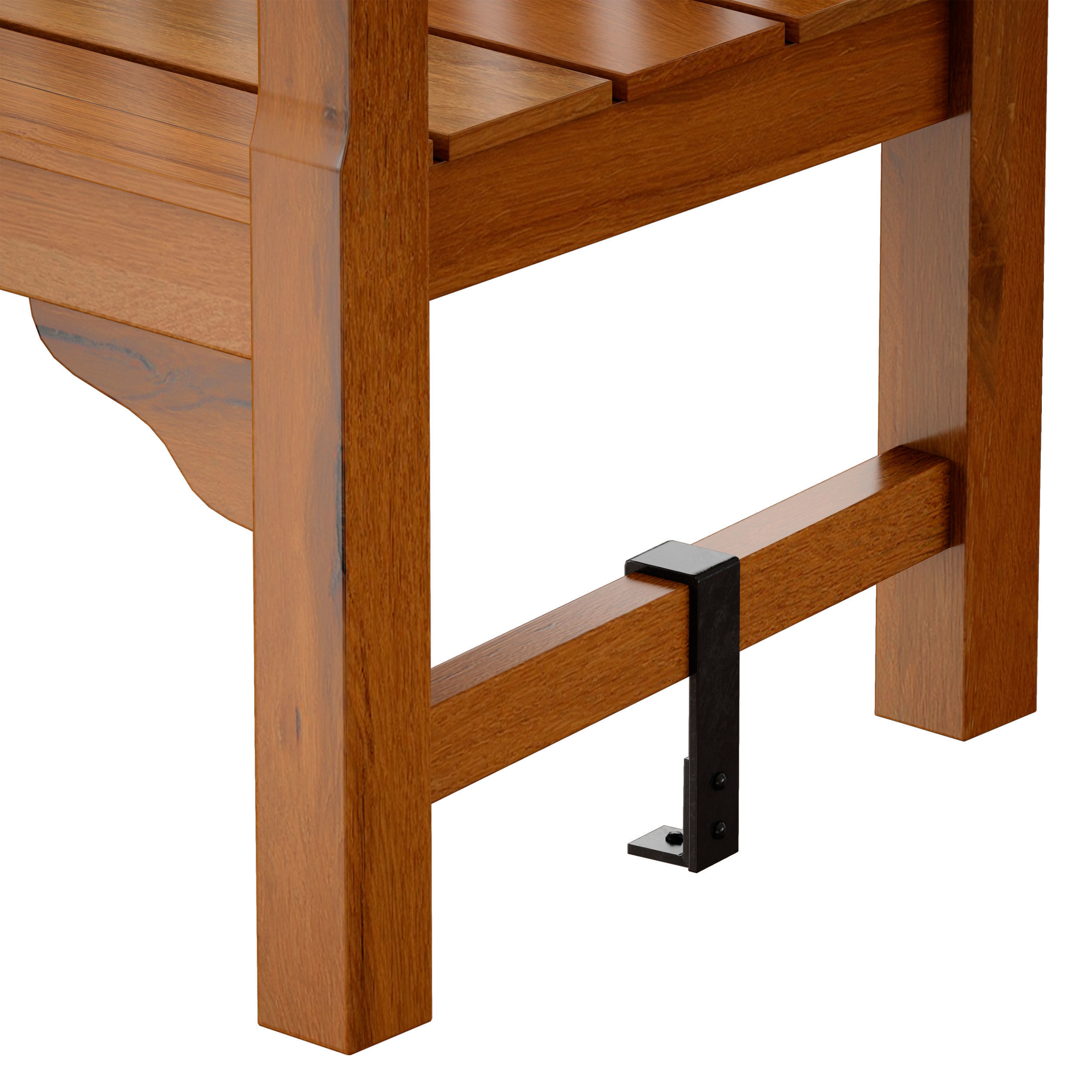 Wooden garden bench park bench 3D model_7