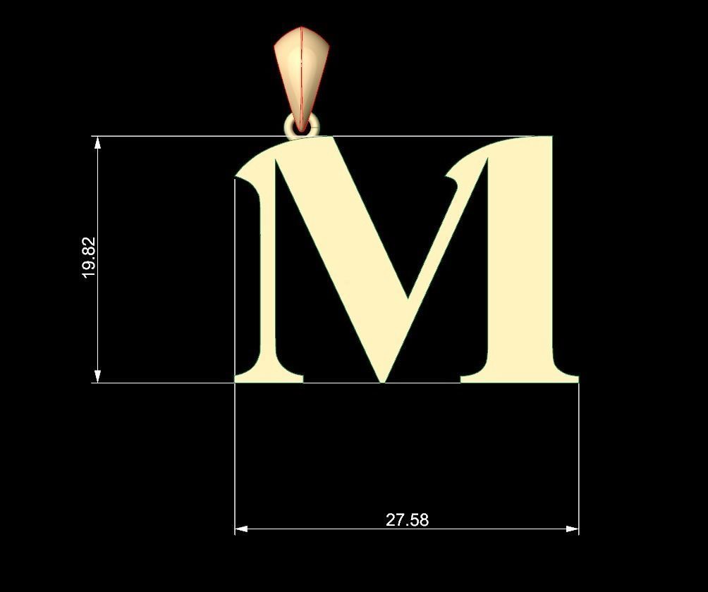 Initial Letters Pendant Amboqia Boriango M 3D print model_5