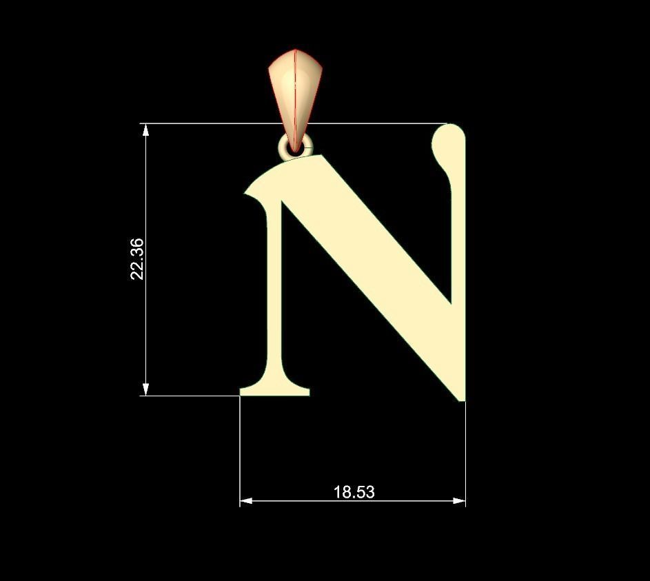 Initial Letters Pendant Amboqia Boriango N 3D print model_5