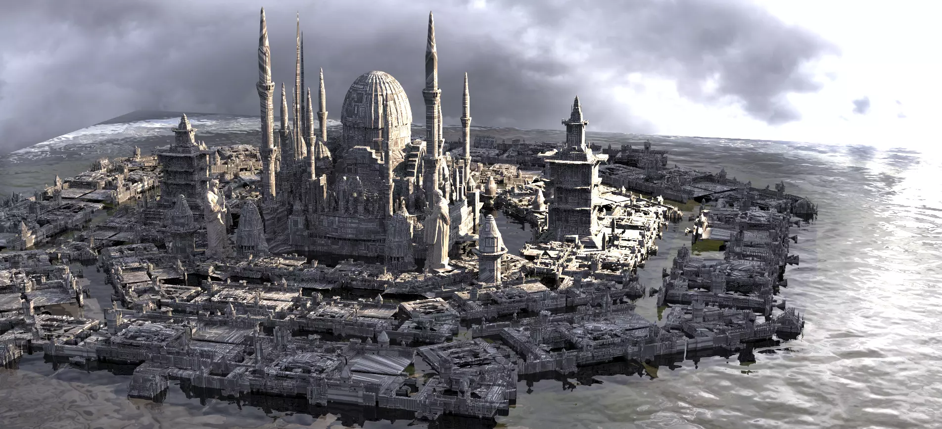 Star Wars Coruscant inspired Huge City 3 3D model_0