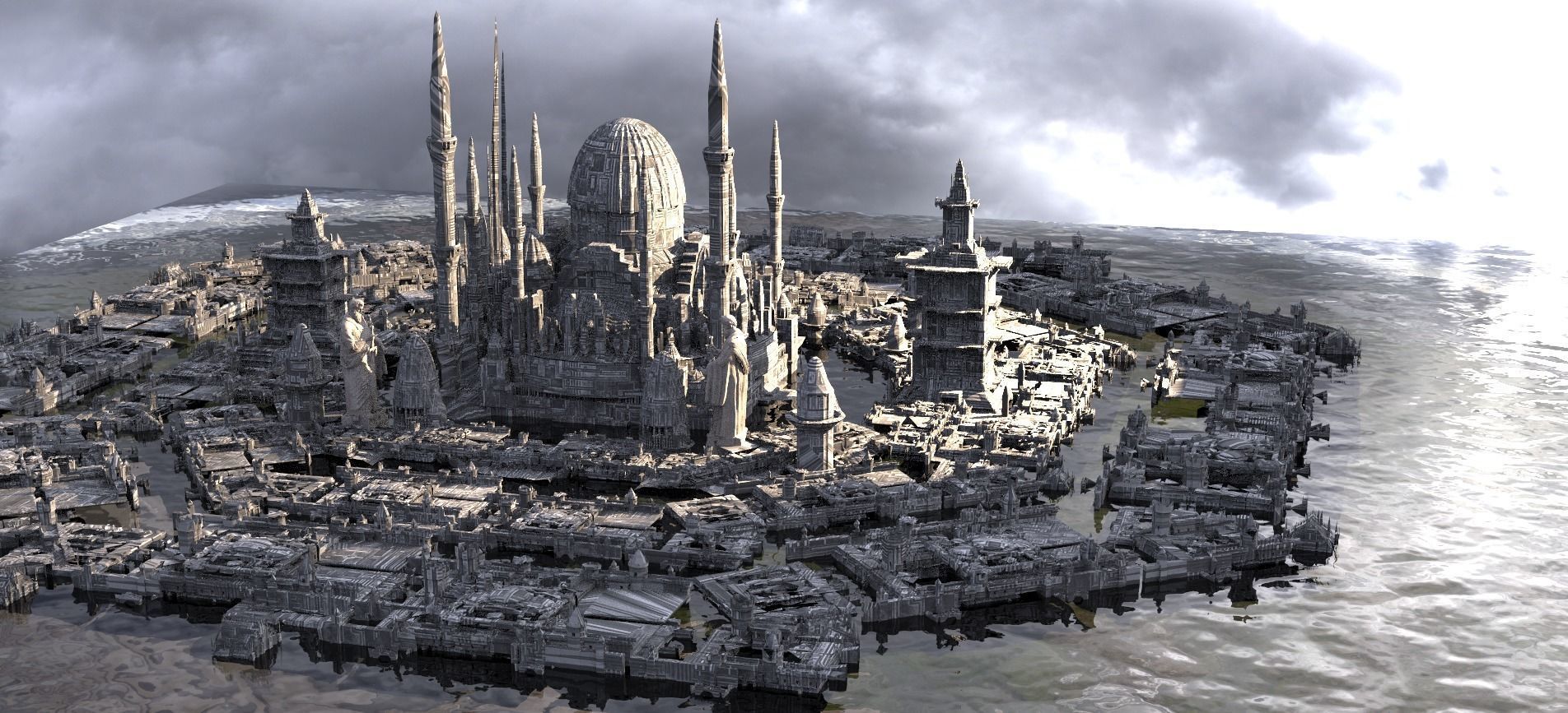 Star Wars Coruscant inspired Huge City 3 3D model_1