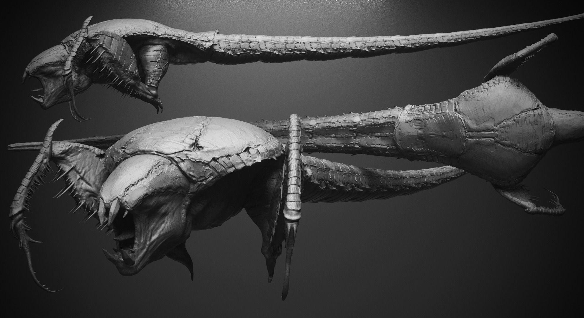 CRAWLERS - 33 Creeping Beasts Curve Brush and OBJs 3D model_48