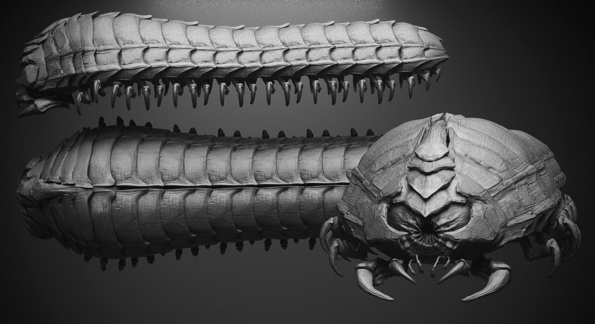 CRAWLERS - 33 Creeping Beasts Curve Brush and OBJs 3D model_6