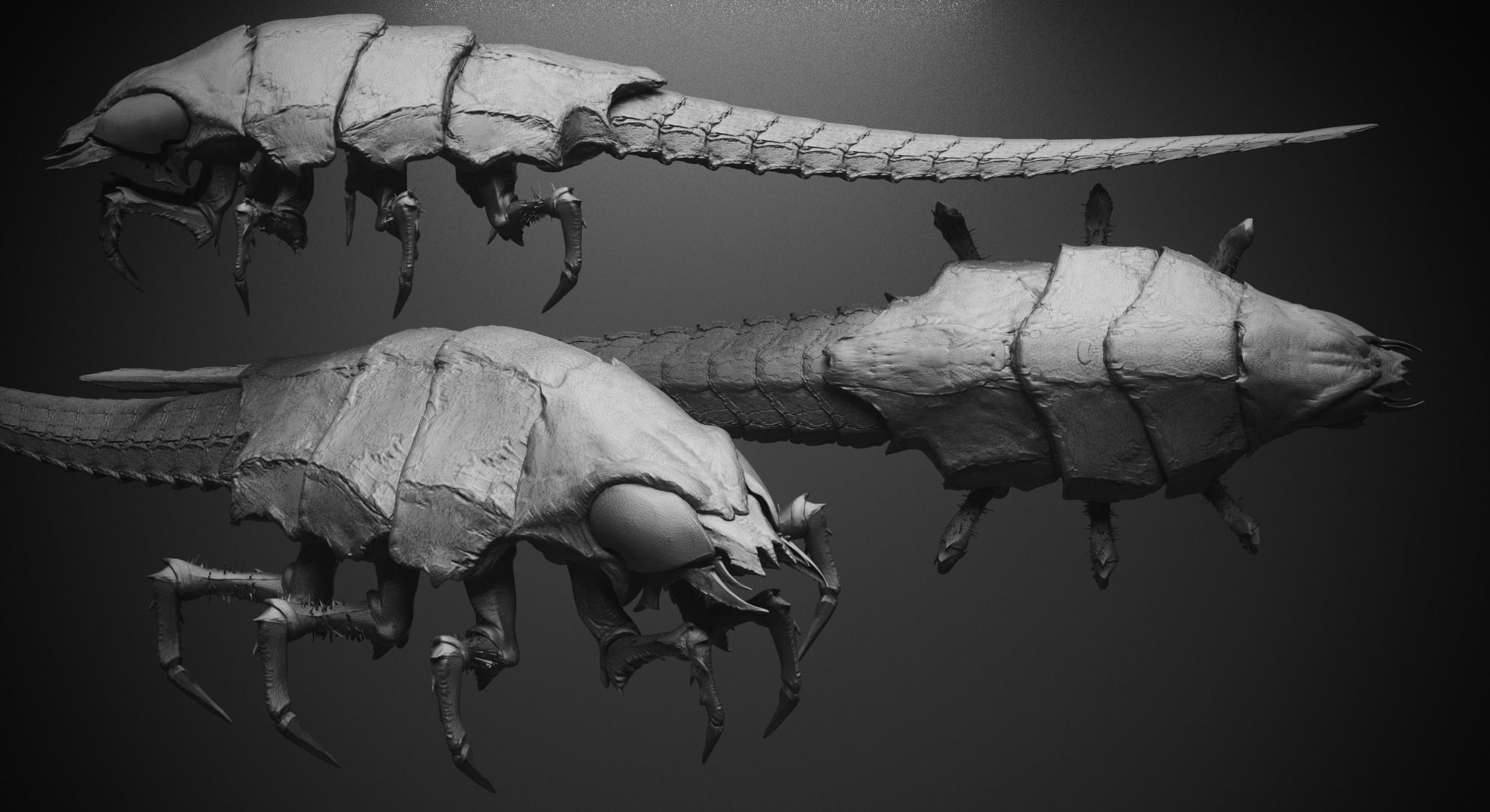 CRAWLERS - 33 Creeping Beasts Curve Brush and OBJs 3D model_44