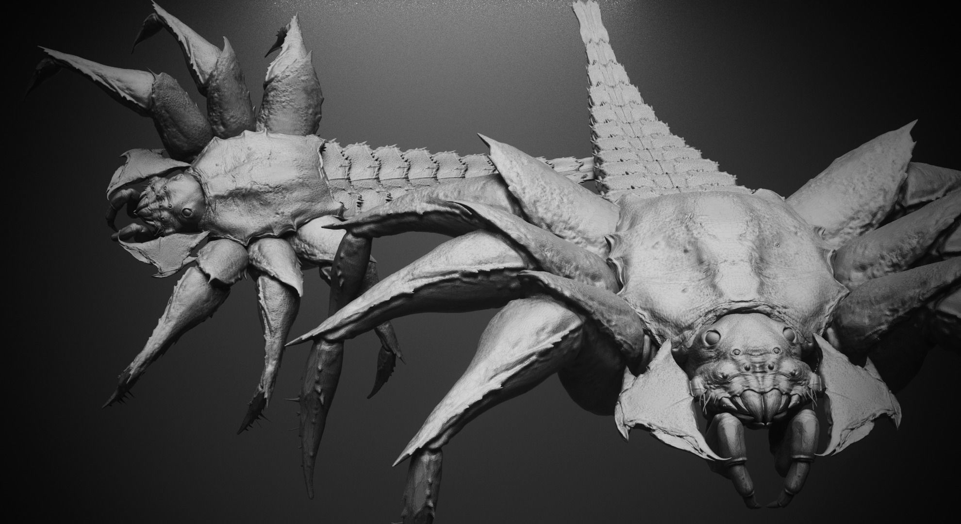 CRAWLERS - 33 Creeping Beasts Curve Brush and OBJs 3D model_47