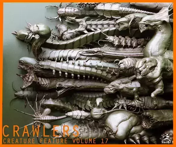CRAWLERS - 33 Creeping Beasts Curve Brush and OBJs 3D model