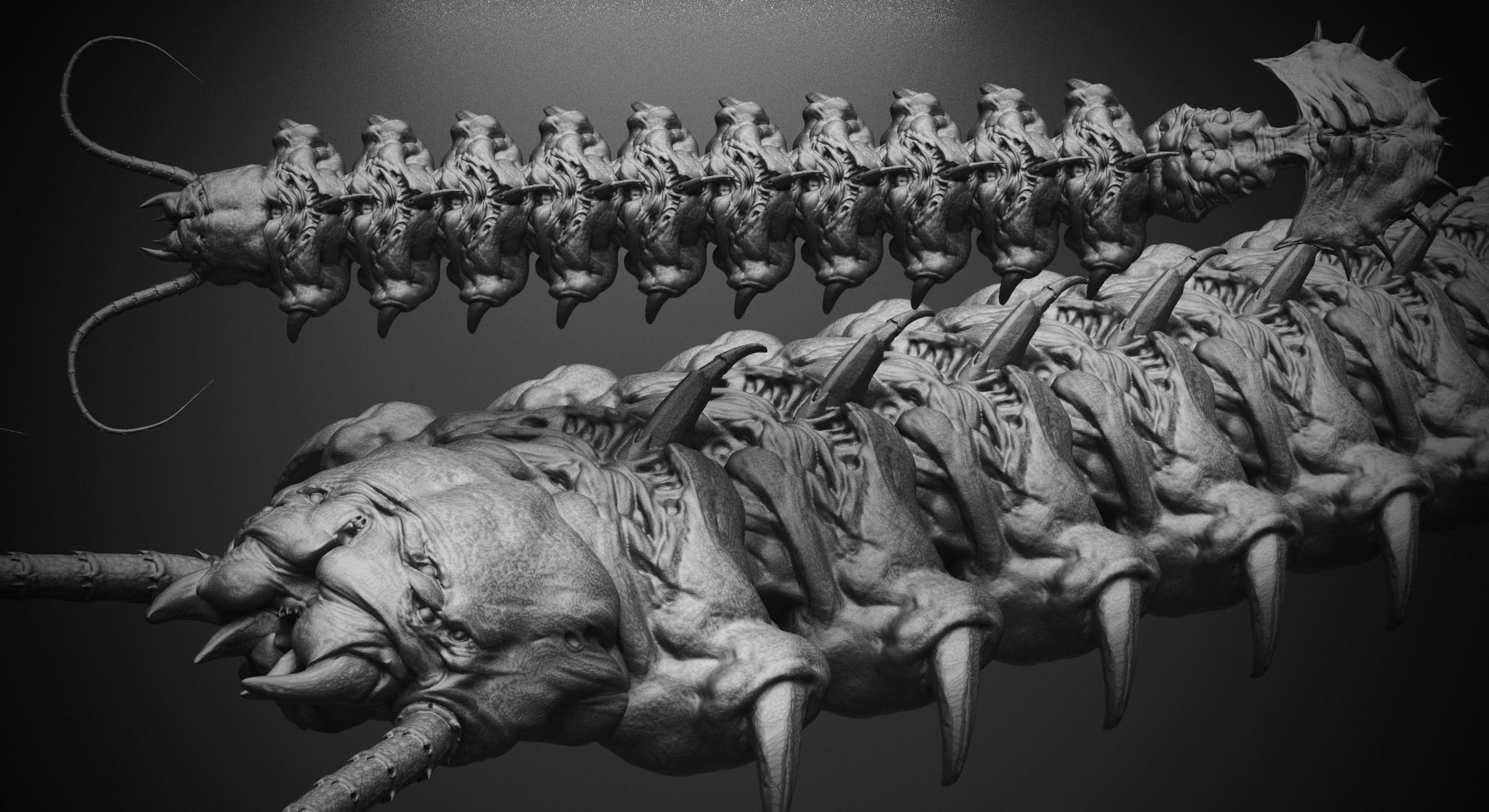 CRAWLERS - 33 Creeping Beasts Curve Brush and OBJs 3D model_38