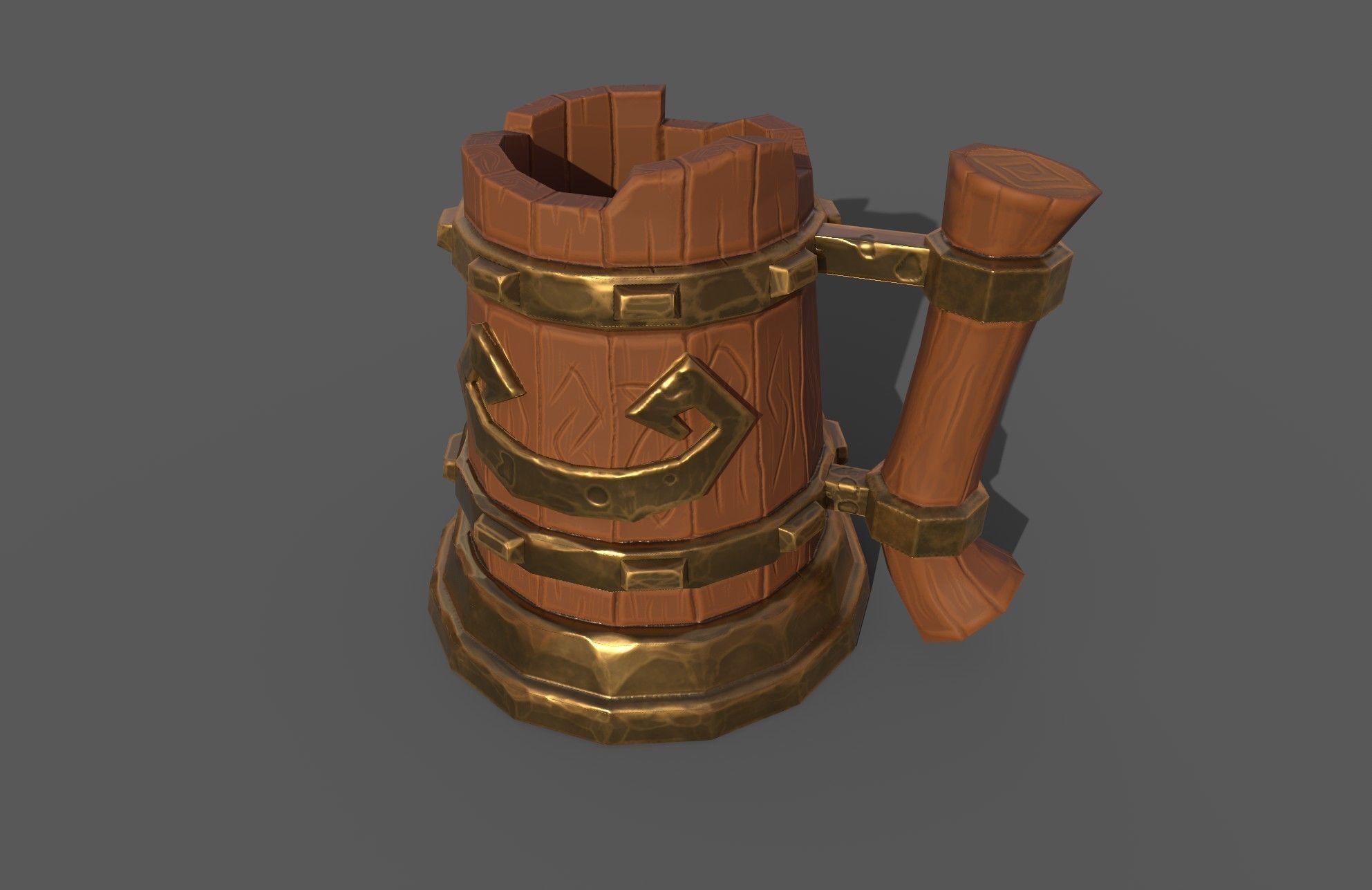 Stylized Mug Low-poly 3D model_2