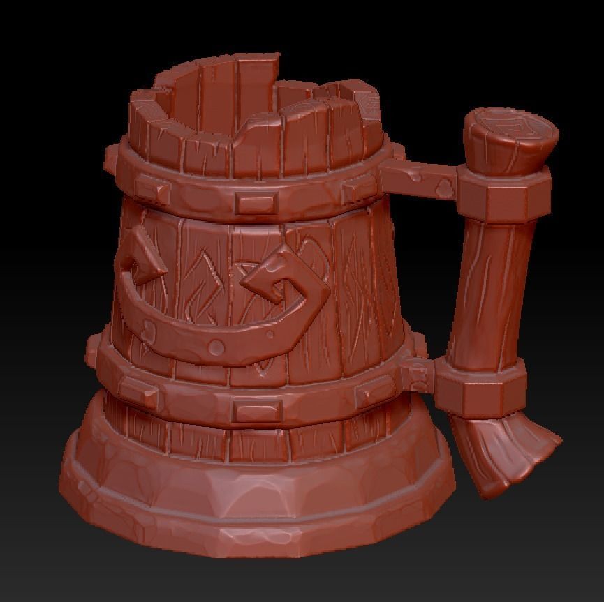 Stylized Mug Low-poly 3D model_6
