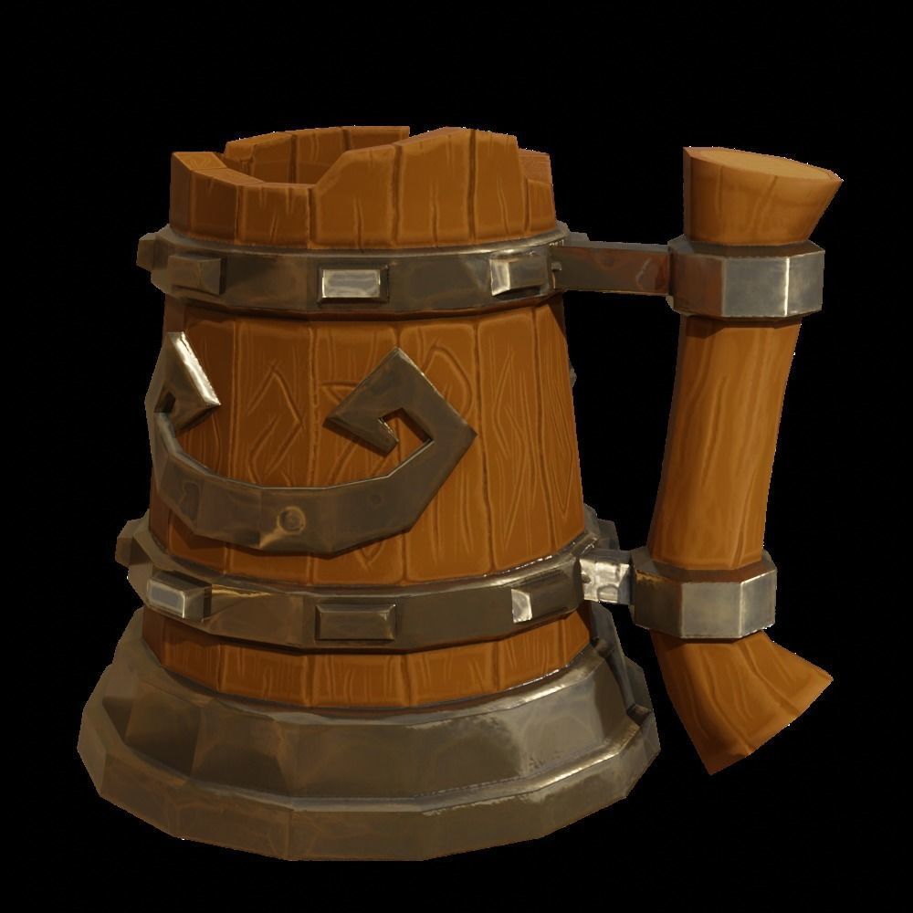 Stylized Mug Low-poly 3D model_9